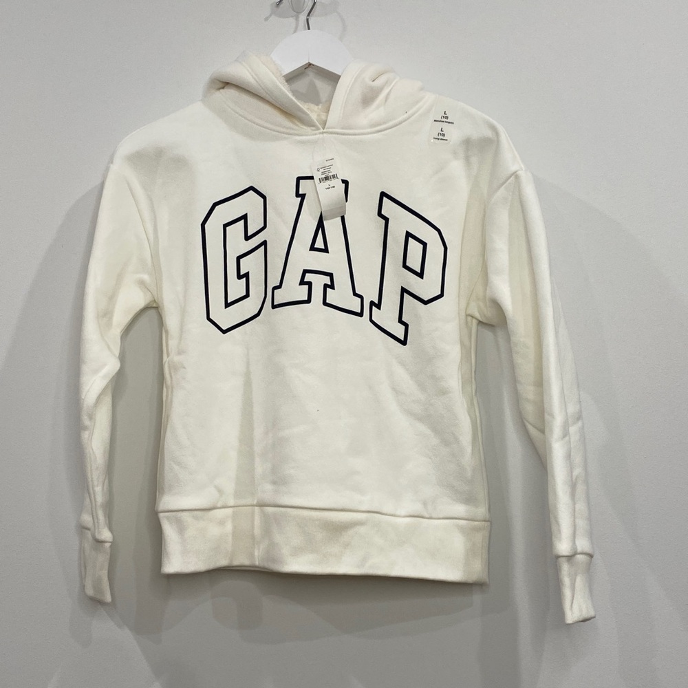 GAP Kids white Sherpa hoodie Large